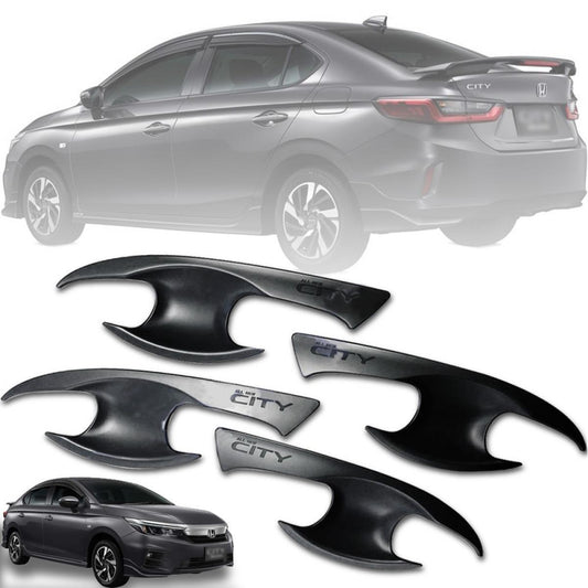 4PCs Door Handle Bowl Cover For Honda City GN1 Sedan 7th 2019-2022 Matte Black