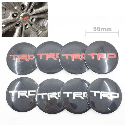 C8 56mm X 4pcs Stickers Resin Reflect Logo Decor Emblem Wheels Center Caps TRD