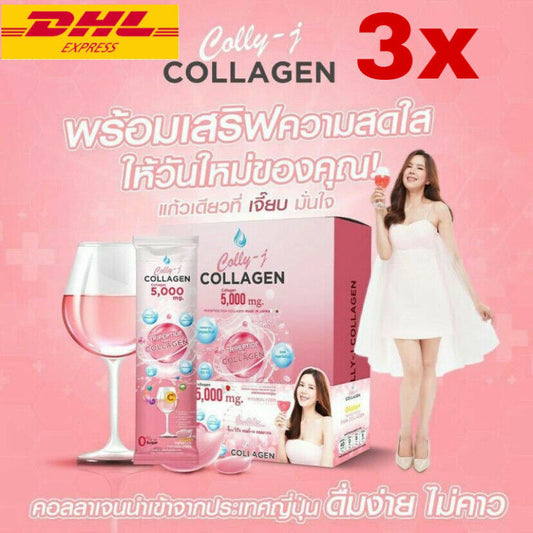 3x COLLY-J Collagen Powder White Nourish Skin Reduce Acne Scars Hair Nails Bones