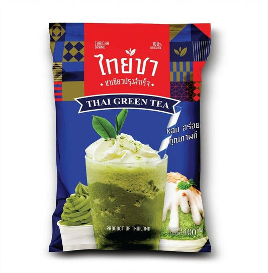 THAICHA Instant Milk Green Tea Refreshing for Hot and Iced Drink, Bakery 400 g