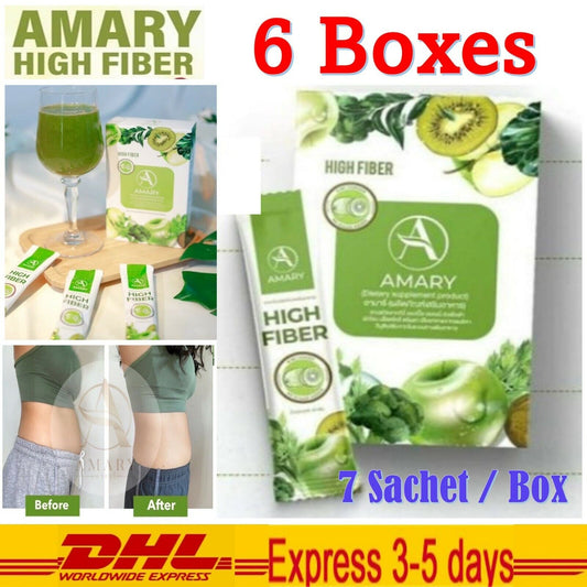 AMARY High FIBER Green Drink Detox Weight Management Supplements Fat Burn (6pcs)