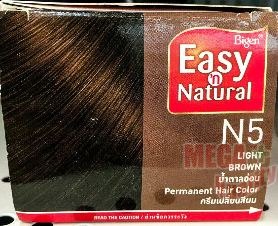 Bigen Easy and Natural Hair Color Dye N5 Light Brown Permanent Long Lasting