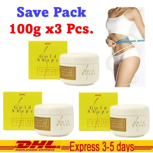3x Gold Shape Massage Cream Fast Fat Burn & Slimming Good Shape 100g