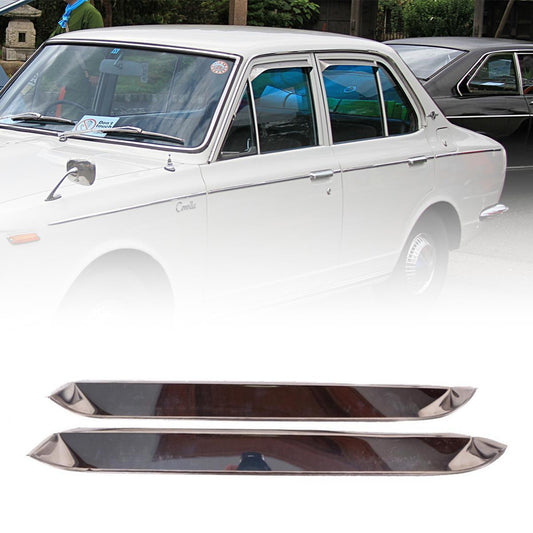 Rain Visor Weather Shield Chrome Fit Toyota Corolla KE10 2 Doors Sedan 1966-70