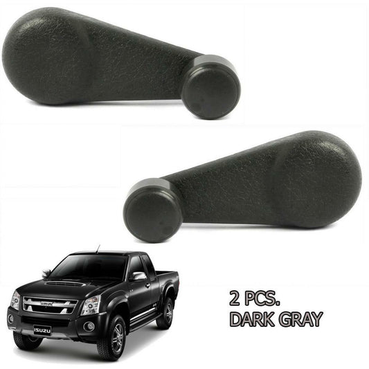 2002-11 For ISUZU D-MAX Holden Rodeo Handle Window Crank Dark Gray Pair