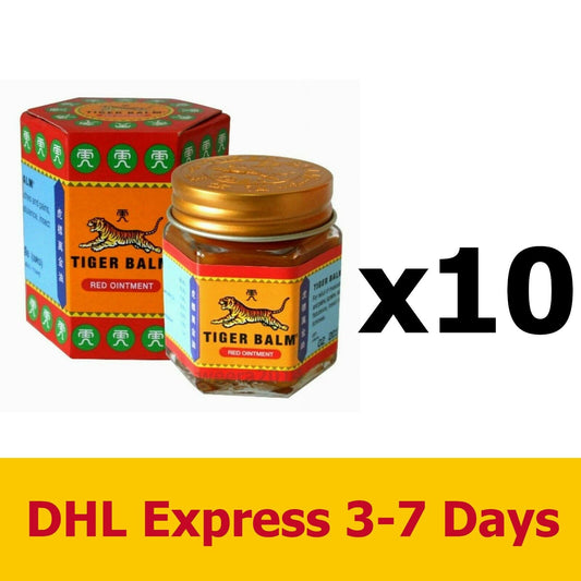 10x30g Red Tiger balm Pain Relief Ointment Muscular Aches Pain Thai Herbal Care