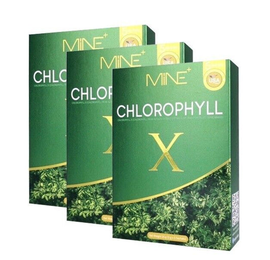 3x MINE Chlorophyll X Broccoli Veggie Fiber Detox Body Excess fat glowing skin
