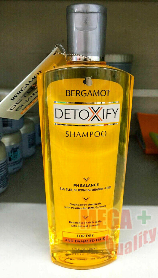 200ml BERGAMOT DETOXIFY SHAMPOO NOURISHES HAIR SOFT SHINY WITH NATURAL EXTRACT