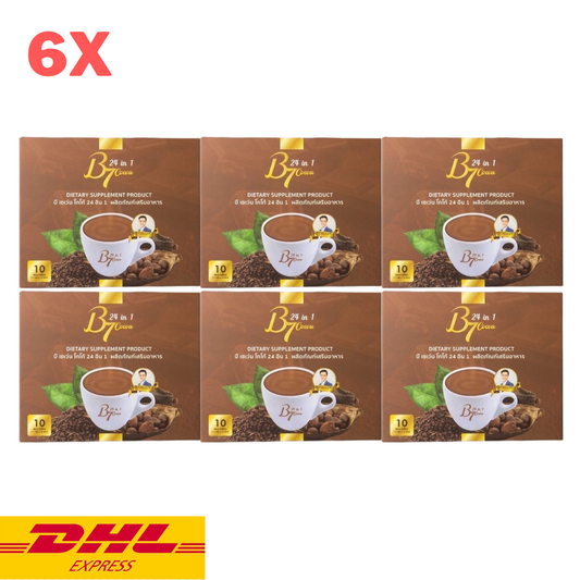 6x B7 Cocoa Instant Powder Mix 24 in 1 Drink Sugar-free Dietary Supplement