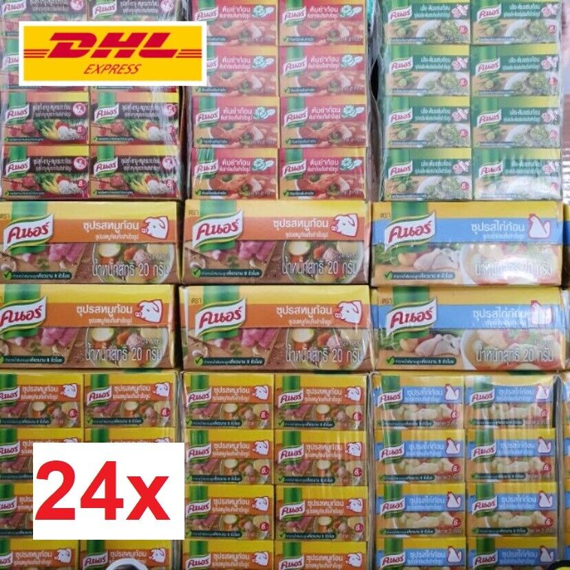 24x Knorr Soup Instant Bouillon Cubes Seasoning Easy Cooking Thai Street Food