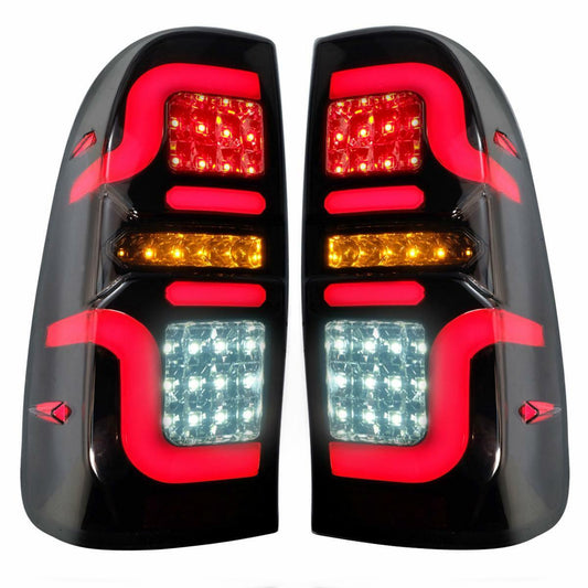 Tail Light Rear Lamp LED Smoke Black For Toyota Hilux SR5 MK6 Pickup 2005-2014