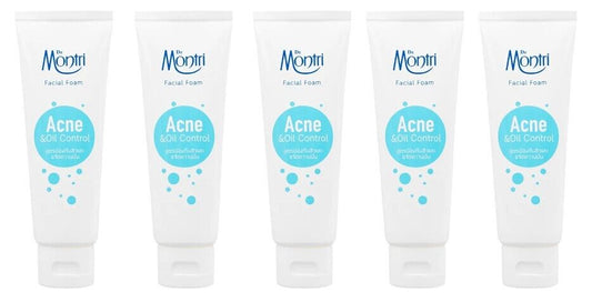 5 x 100g Dr.montri Facial Foam Anti-acne Formula Eliminate Oiliness From Nature