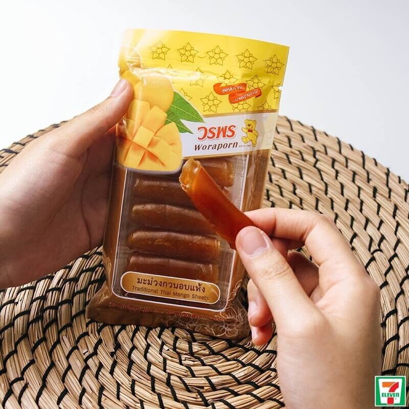 10x Mango Dried Sheet Rolled Chewing Thai Fruit Snack Sweet & Sour