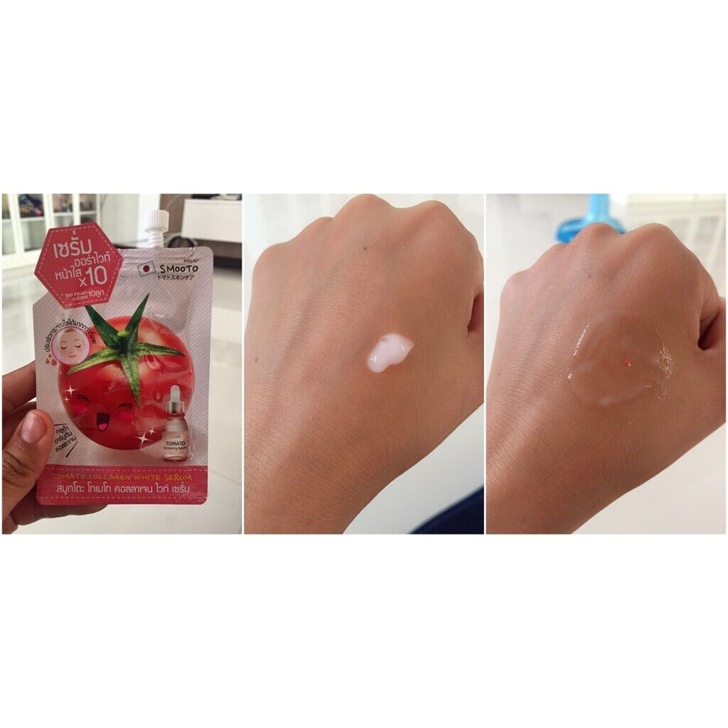 12x Smooto Tomato Collagen White Serum for Bright Skin Reduce Dark Spots 10g