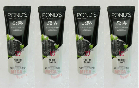 4 x PONDS PURE WHITE DEEP CARBON FACIAL FOAM FACE WASH 50 g.