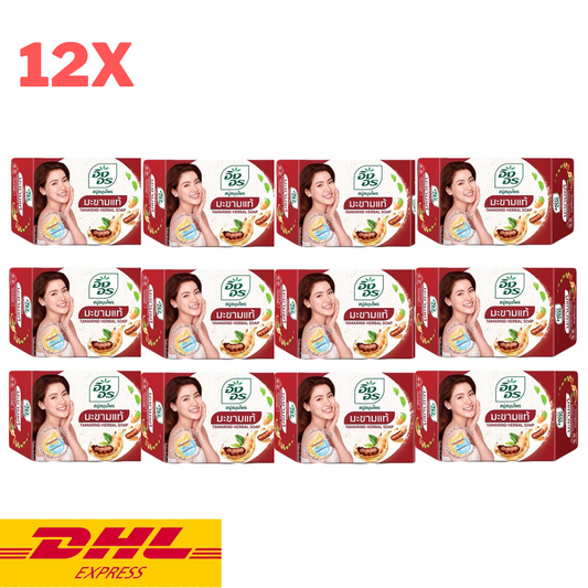 12x Ing On Tamarind Soap Bar Herbal Bright Smooth Skin for Face Body Thai 85 g