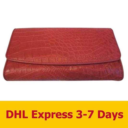 Pink Genuine Crocodile Alligator Belly Wallet Skin Leather Trifold Womens Clutch
