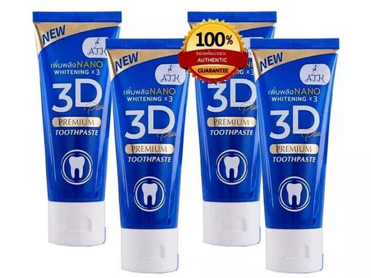 4x Toothpaste 3D Premium Plus Herbal Nano Gel Clean Teeth White remove tartar
