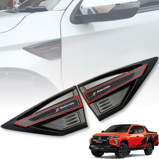 Side Air Vent Fender Cover Evolution Logo For Mitsubishi Triton L200 MR 2019