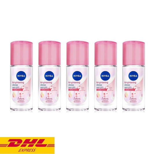 5x NIVEA Brightening Deep Serum Roll On Sakura Deodorant Bright & Firm 40 ml