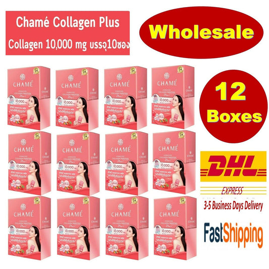 12x Chame Hydrolyzed Collagen Tripeptide Plus 10000 mg Anti-Aging Wrinkle Bright