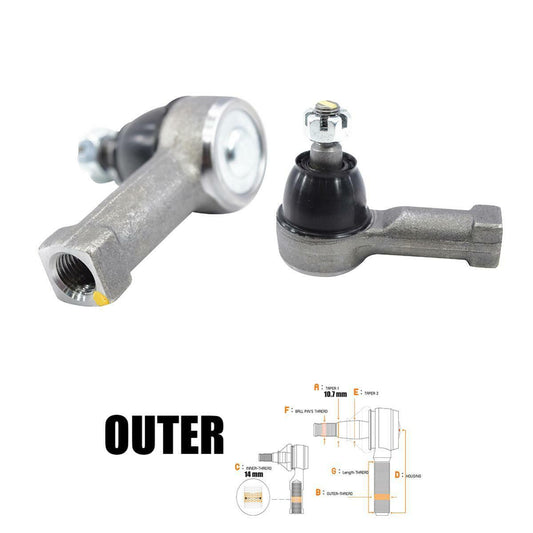 2 PCs Tie Rod End Outer For Daihatsu 850 Hijet S65 S66 S70 4WD 1981-1986