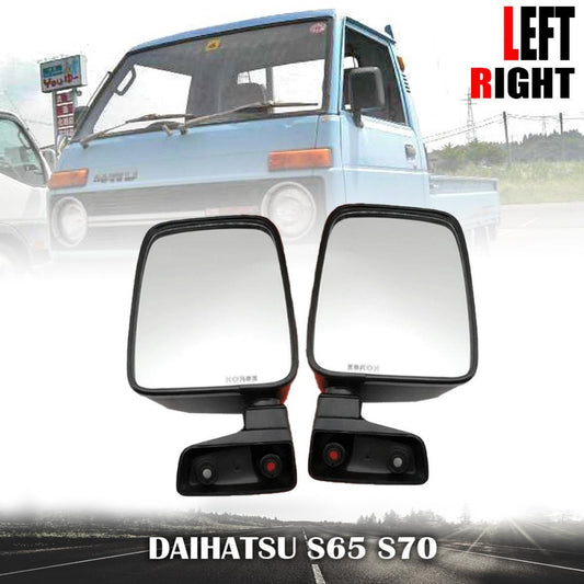 Side Door Mirror Black LH RH Pair For Daihatsu Hijet S65 S70 S75 1981-1990