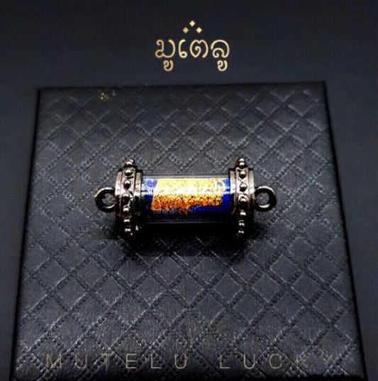Takrut Talisman Thai Amulet Pendant Yant Buddha Billionaire Charm Necklace