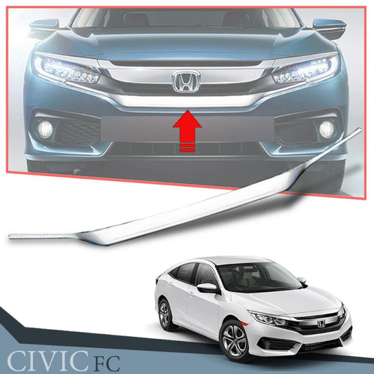 Chrome Front Line Bonnet Hood Trim Cover For 2016-2021 Honda Civic FC1 FC6 Sedan