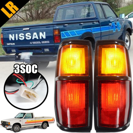 Black Edge Tail Light Rear Lamp Pair For Nissan Datsun 720 Pickup 1982 83 1984