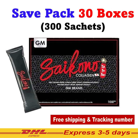 30x SAIKONO Fish Collagen Aura Radiant Skin Anti Aging Reduce Acne Wrinkles DHL