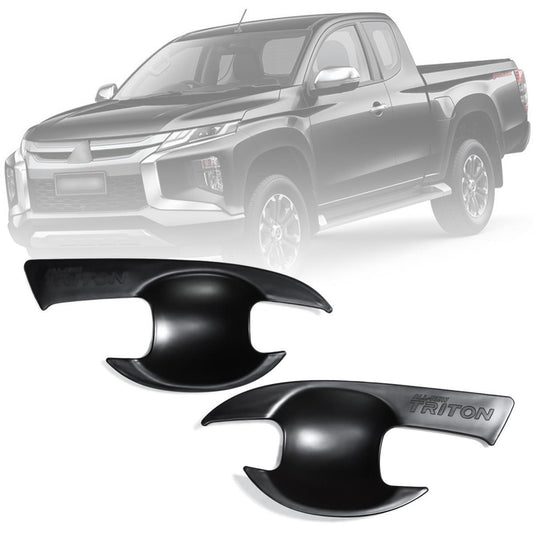 Door Handle Bowl Cover Black For Mitsubishi Triton L200 MR 2 Doors 2019-2020