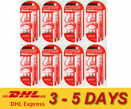 8 x MAYBELLINE LIP BALM SMOOTH BLOOM COLOR CHANGING PEACH BLOSSOM ** Express !