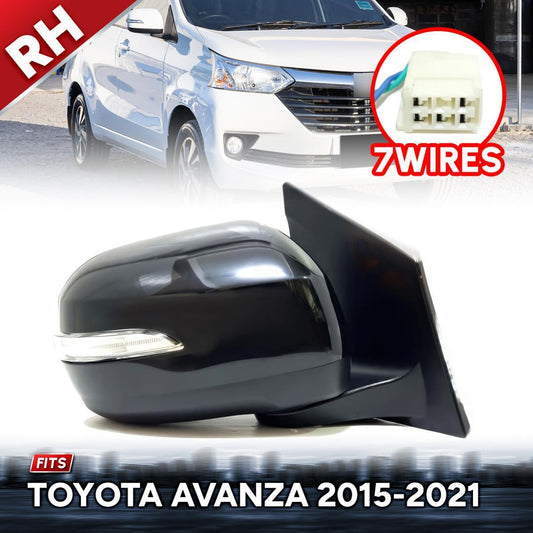 Side Mirror Black Electric 7 Wires RH FIT Toyota Avanza 2015-2021 F650 Facelift