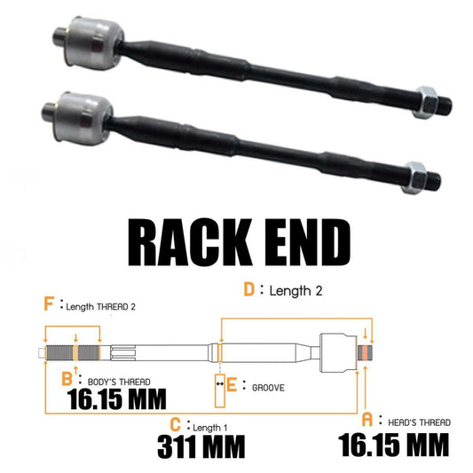 2x Steering Rack End For Mitsubishi Triton L200 2WD MN ML Pickup Ute 2005-2014