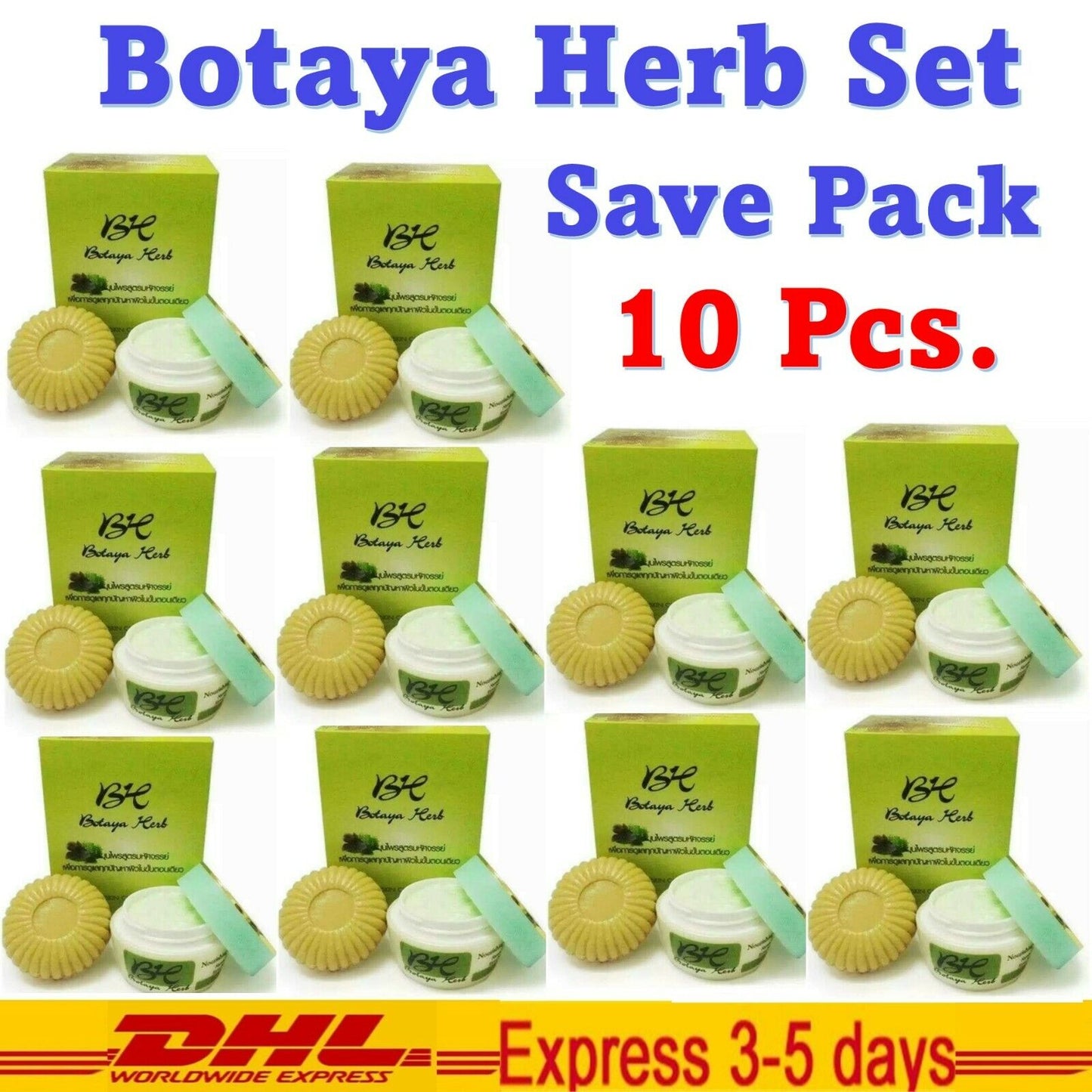 10x Botaya Herb Cream Set Reduce Acne Freckles Dark Spots & Wrinkles