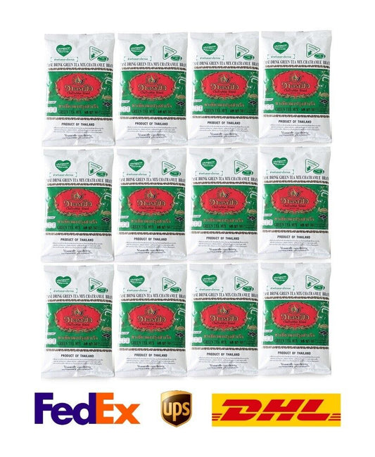 12x 200g. Chatramue Green Tea Powder Leaf delicious Beverage Thai Restaurant