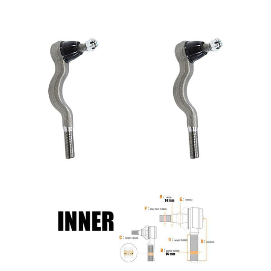 2x Tie Rod End Inner For Mitsubishi Montero 1991-1999 / L200 96-04 4WD Pickup