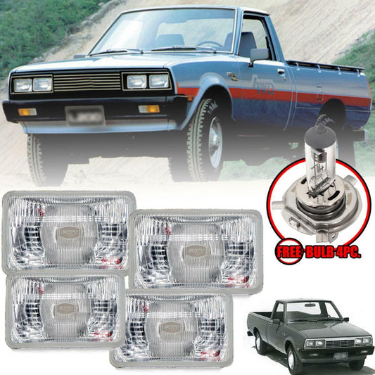4x Headlights Lamp H4 Bulbs For Mitsubishi L200 Mighty Max Pickup 1978-1986