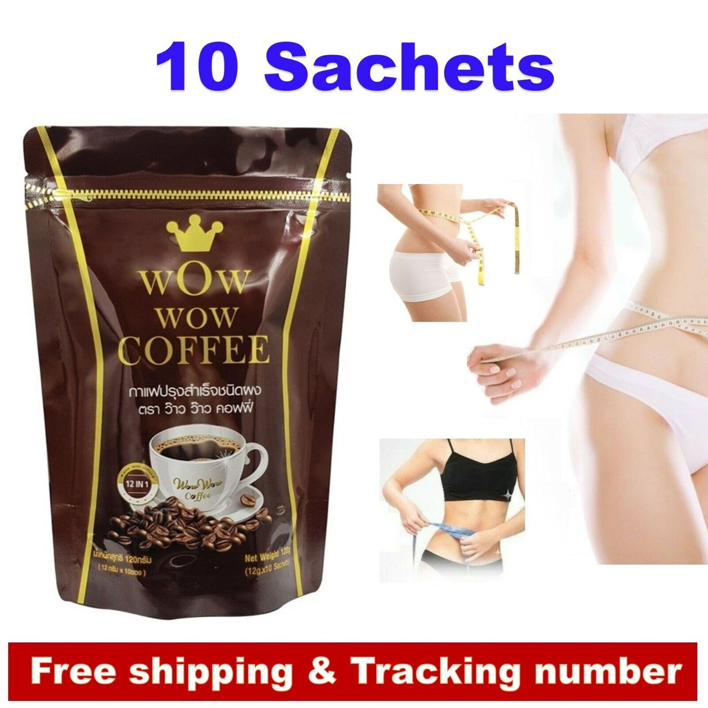 10sachets Wow Coffee Weight Control Collagen L-Carnitine 12 Natural Extracts