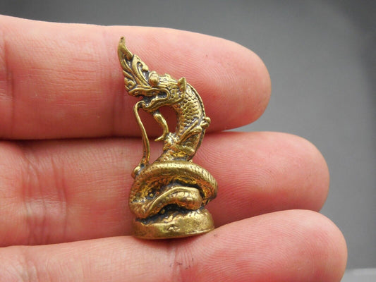 Magic Miniature Phayanak Naga Snake Serpent Thai Amulet Statue Talisman Wealth