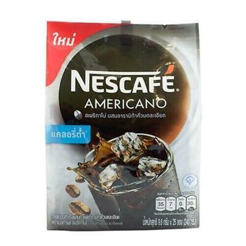 25 Stick Nescafe AMERICANO Coffee Mix Finely Ground Roasted Arabica Low Calories