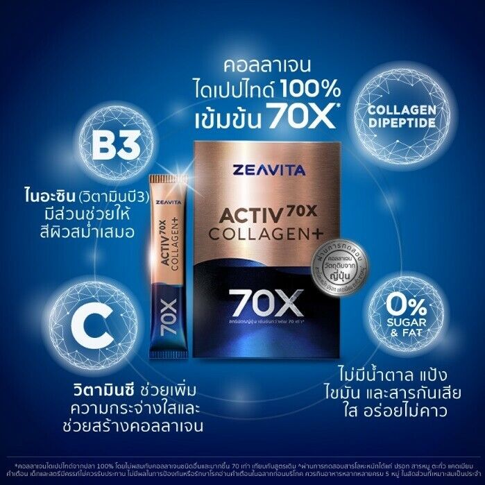 ZEAVITA Collagen Plus Dipeptide x70 concentrated Skin care soft moist clear