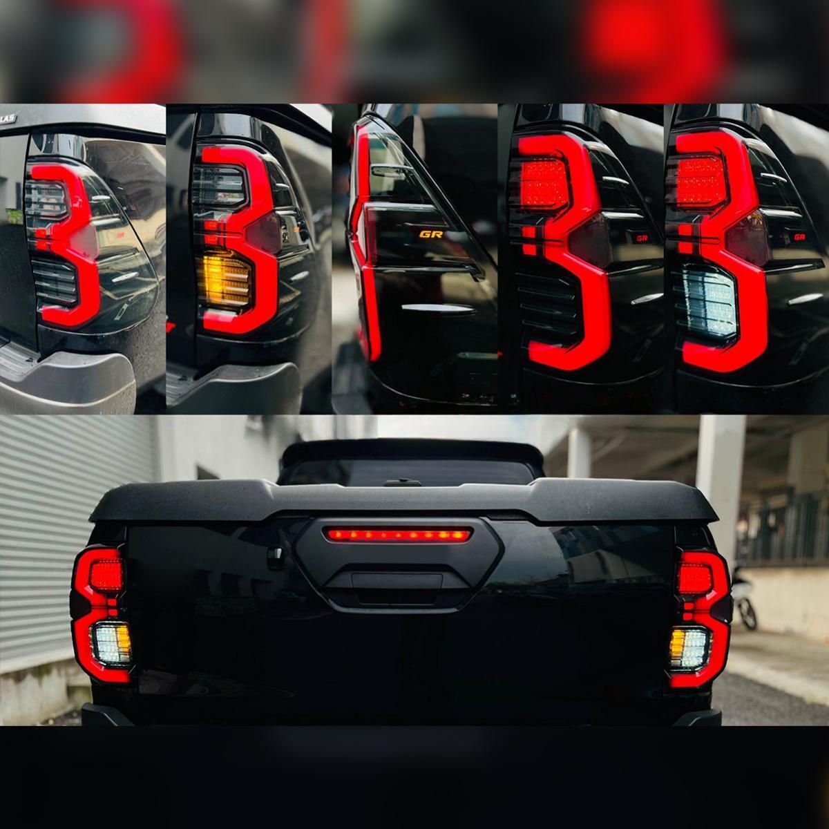 Tail Lamp Rear Light LED Smoke Lens GR Pair For Toyota Hilux SR Pickup 2015-2023