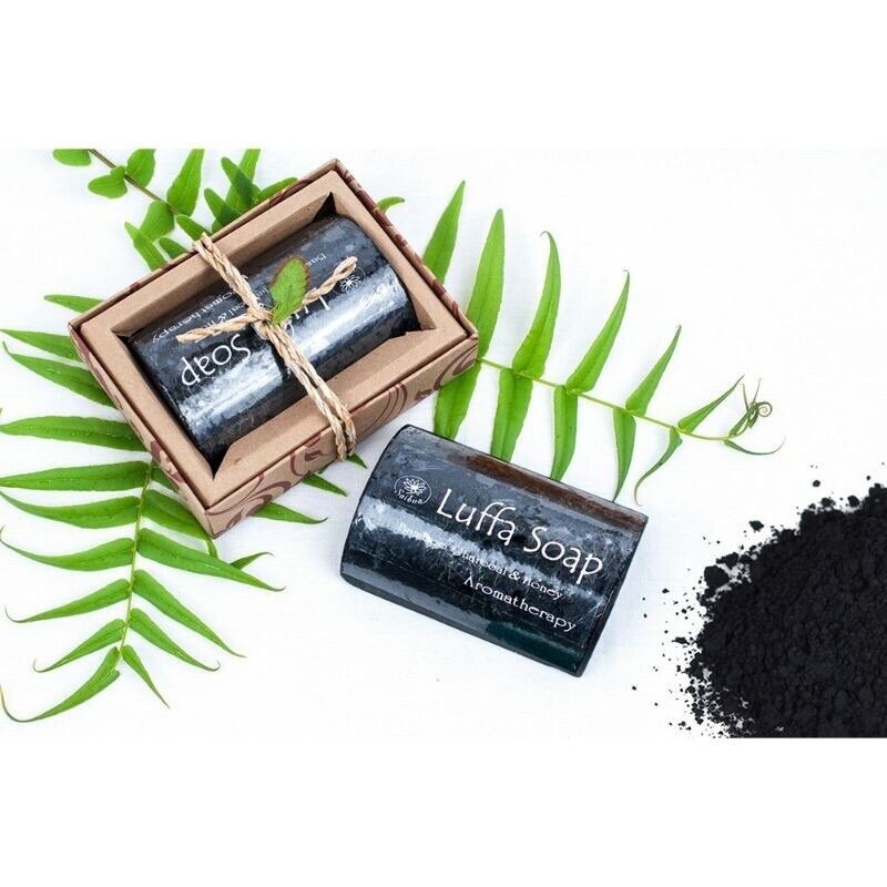 4x LUFFA SOAP Bar Charcoal Honey Herbal Natural Skin Whitening Face & Body