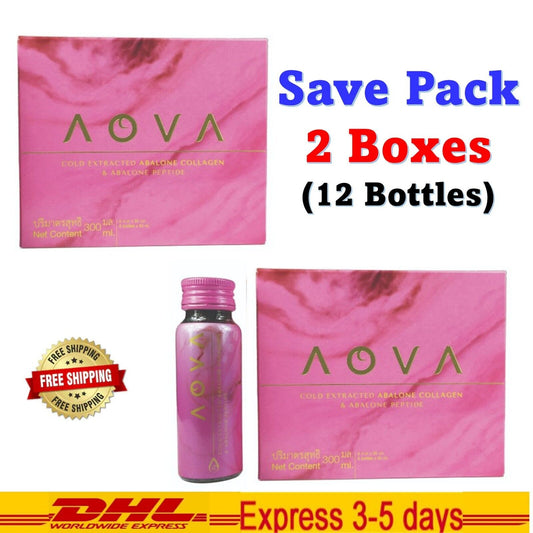 2x AOVA Cold Pressed Collagen Abalone Pomegranate Juice Peptides Beauty Brain