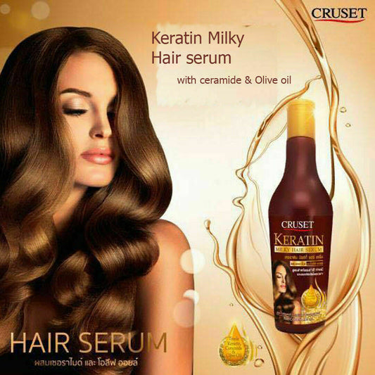 Cruset Rice Barn Olive Avocado Oil Keratin Milky Leave In Hair Serum Dry Hair