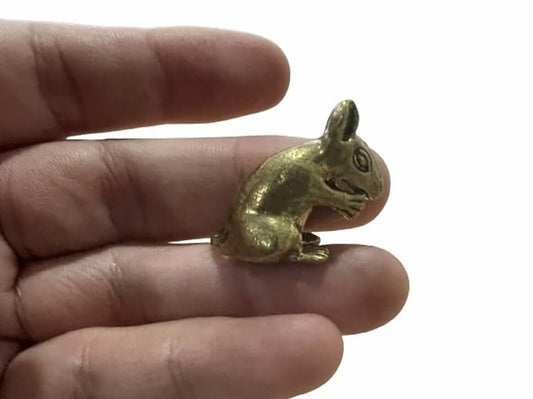 Brass Rat Miniature Endowment Magic Mouse Favored Amulet Figure Fetish Horoscope