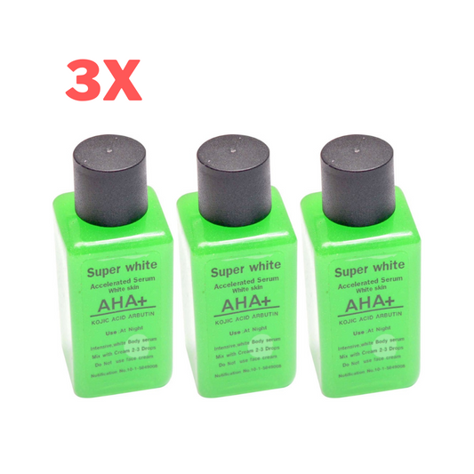3x Super White AHA Kojic Arbutin Green Serum Fast Whitening Body Skin Mix Lotion