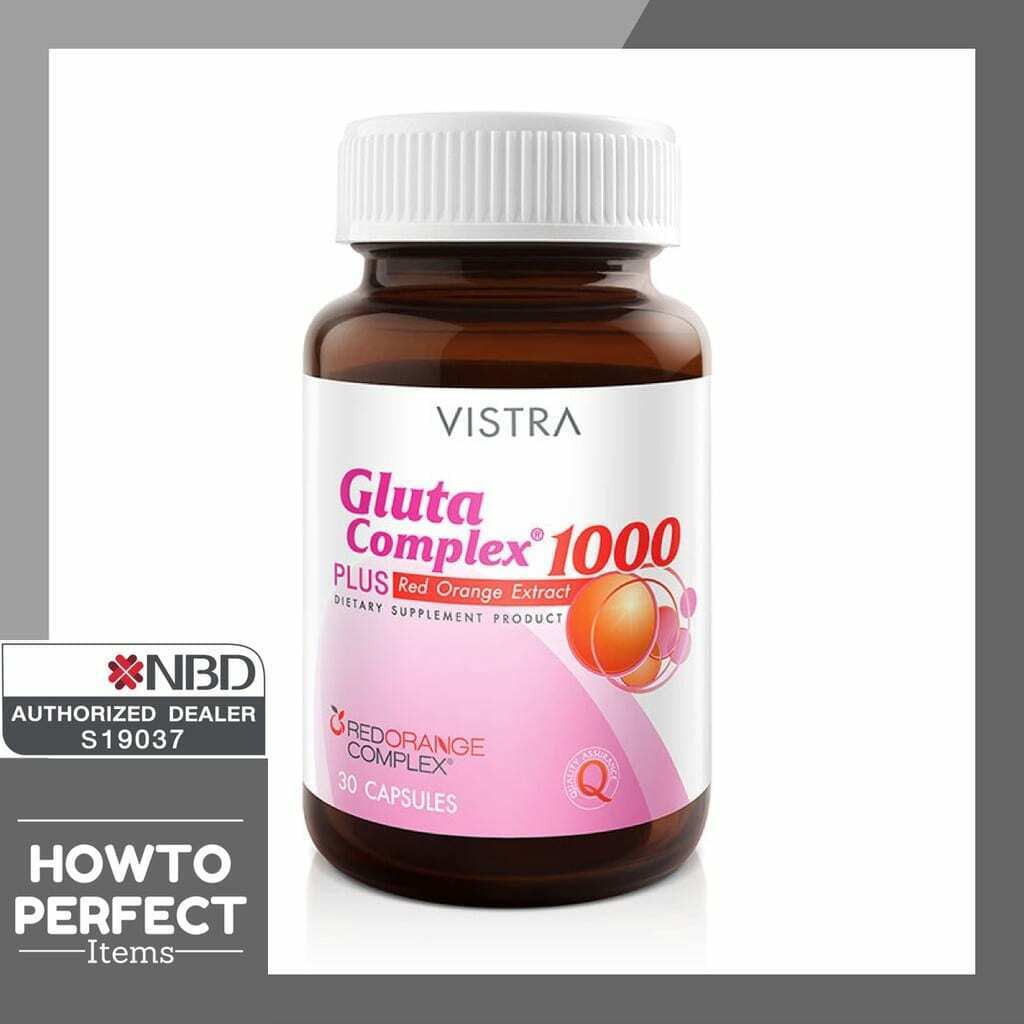 3x VISTRA Gluta Complex 1000 Plus Red Orange Extract 30 capsules